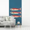 Vissen - Rood - Blauw fotobehang vinyl groot -woonkamer