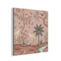 Nostalgisch - Reigers - Roze aluminium wit klein -3d
