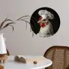 Kok - Rood - Kip Wandcirkel behangsticker klein -sfeer3