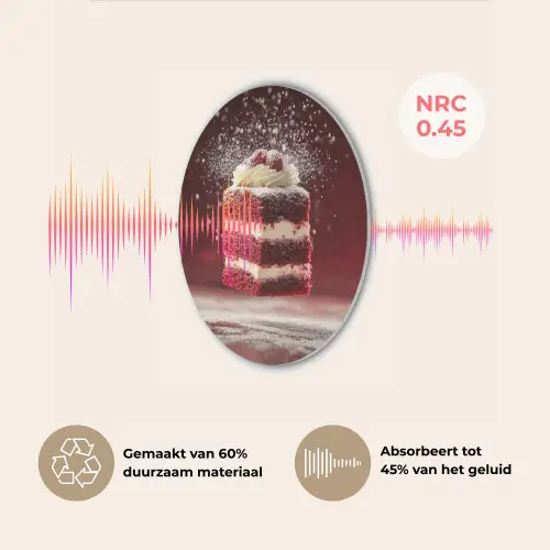 Rode - Velvet - Taart - Eten Akoestische PET Vilt - Rond klein -USP_NL