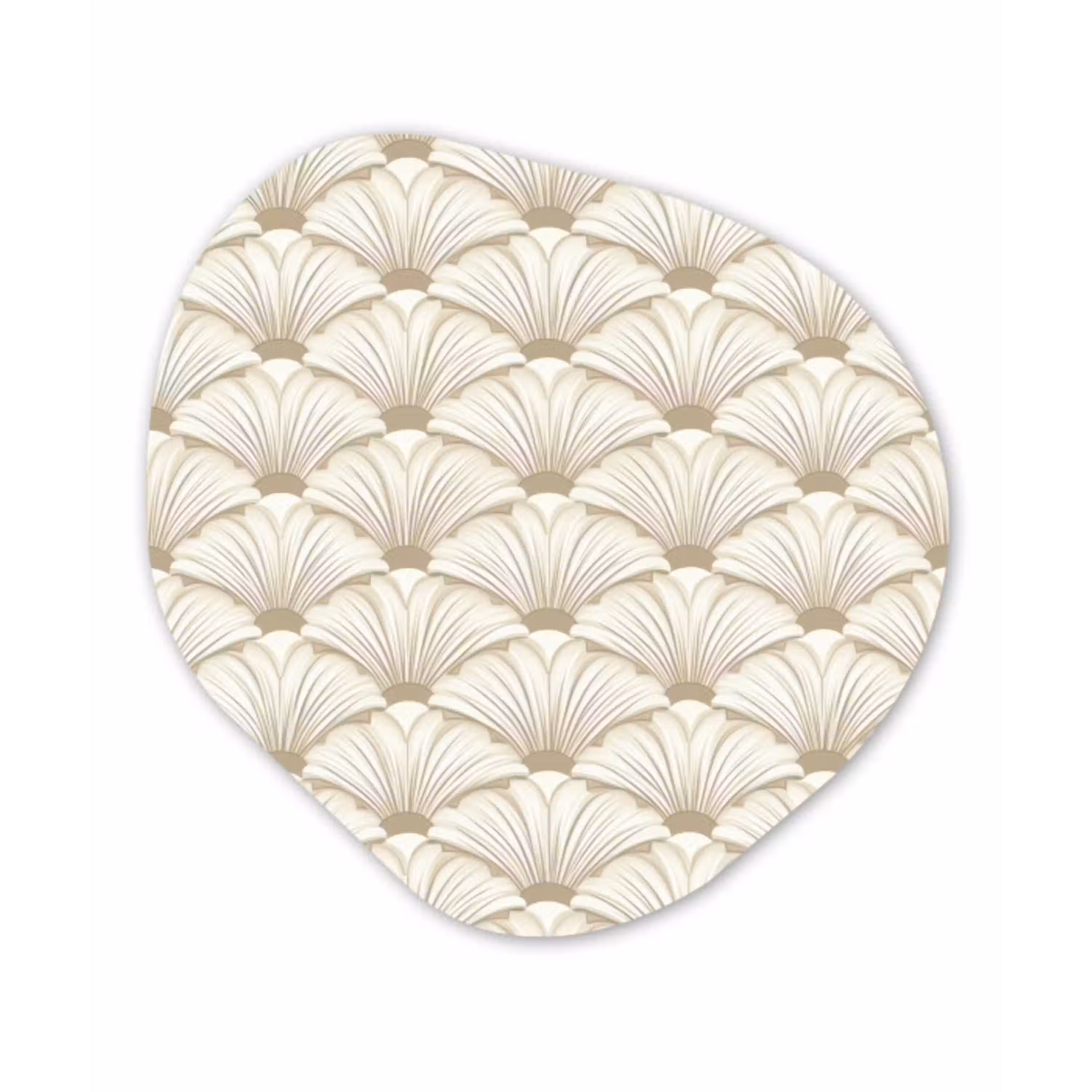 Klassiek - Art - Beige Wandcirkel Organisch Aluminium middel 851 -3d