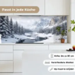 Sneeuwlandschap - Bergen - Rivier - Winter keuken achterwand 2 middel -sfeer4_DE