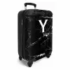 Letter Y - Marmer - Zwart - Marmerlook NBS - Handbagage koffer - Unisex middel -productfoto_3d