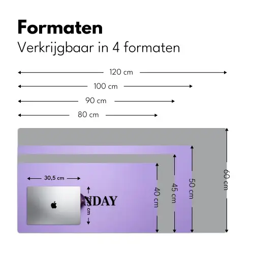Maandag - Mok - Koffie - Paars Muismat XXL klein -sfeer5