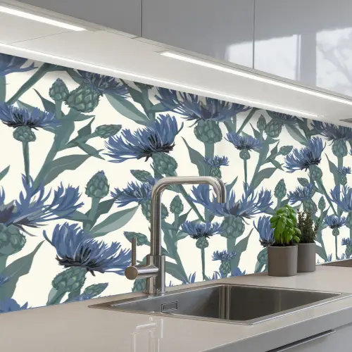 Patronen - Korenbloem - Natuur - Plant keuken achterwand 2 middel 871 -3d_schuin