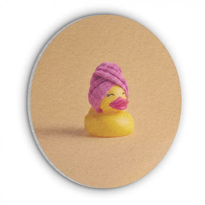 Badeend - Handdoek - Kleurrijk Akoestische PET Vilt - Rond klein -3d