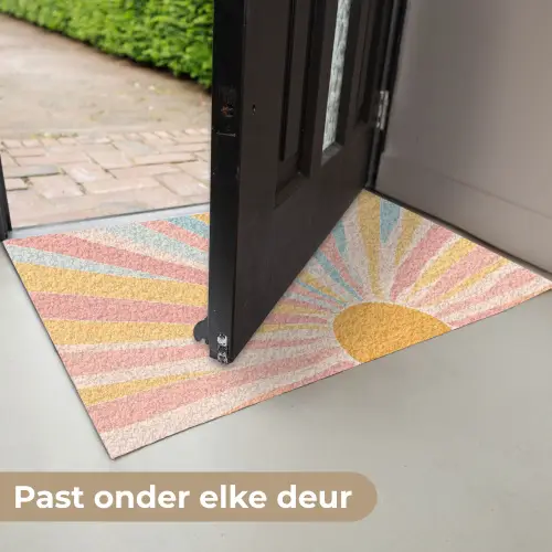 Illustratie - Zon - Pastelkleuren Deurmat klein -USP_NL