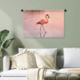 Flamingo - Water - Roze Wandkleed katoen klein -sfeer7