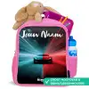 Sportauto - Blauw - Neon - Stad Kinderrugzak - Roze middel -inhoud_NL