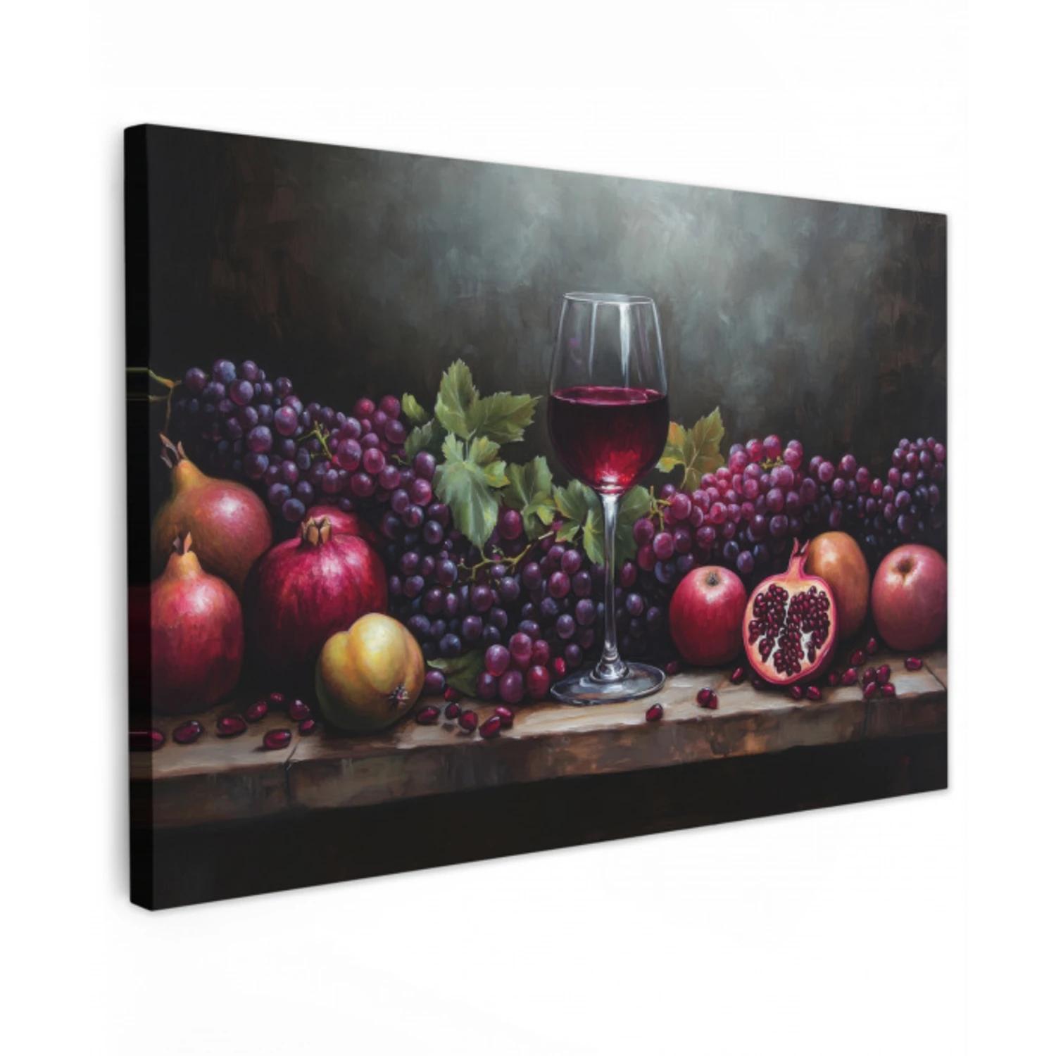 Wijn - Fruit - Stilleven canvas 2cm klein -z3d
