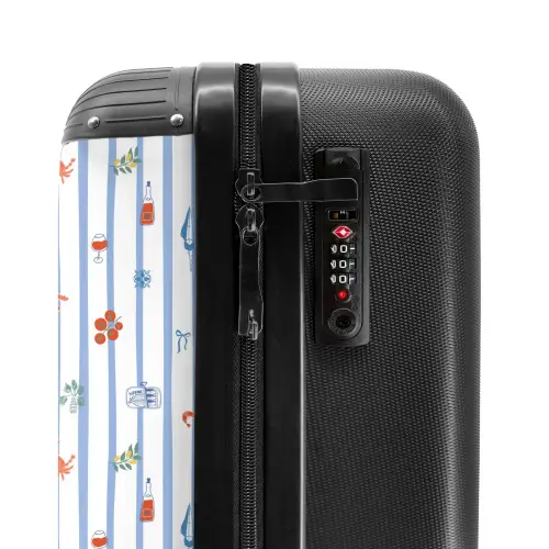 Gestreepte vakantie print kleurrijk NBS - Handbagage koffer - Kinderen Unisex middel -slot