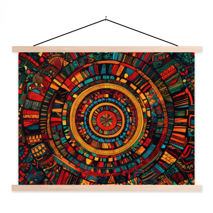 Mandala - Cirkels - Patronen textielposter latten blank klein -3d