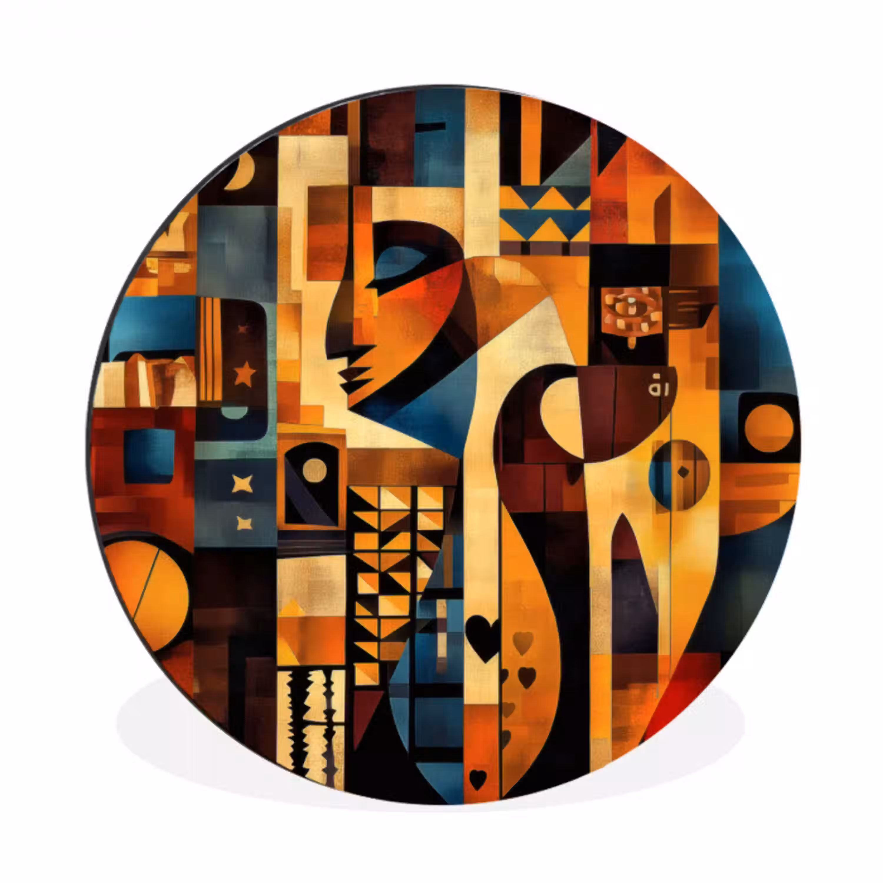 Figuren - Abstract - Symbolen Wandcirkel aluminium klein -3d