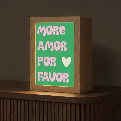 Amor - Valentijn - Groen - Tekst Light Box met kabel (Tafellamp) klein -z3d_website