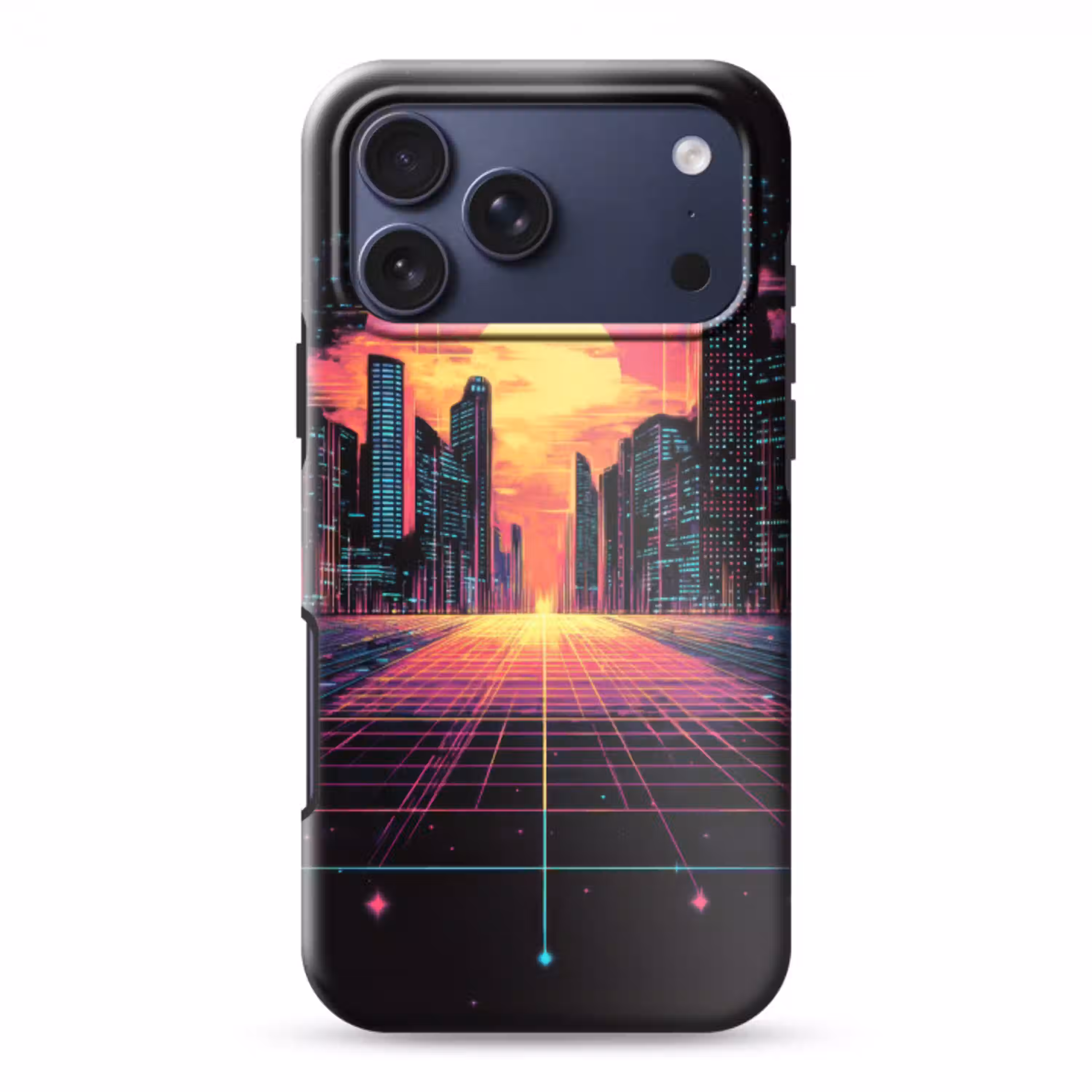 Stad - Gebouwen - Zon - Geel Toughcase MagSafe Apple iPhone 17 Pro Max klein -3d
