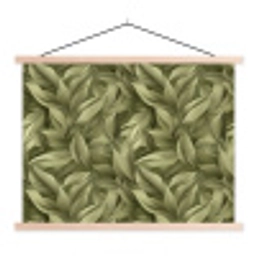 Bladeren - Modern - Groen textielposter latten blank klein 122 -3d