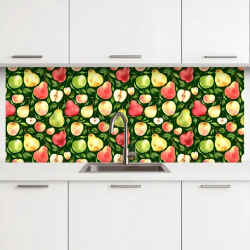 Appels - Peren - Fruit - Groen keuken achterwand 2 middel 871 -3d