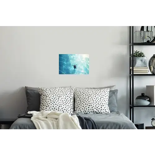 Schildpad - Zee - Blauw - Schittering Muursticker klein -slaapkamer