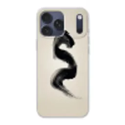 Penseelstreek - Zwart - Minimalistisch Telefoonhoesje iPhone 17 Pro Max klein -3d