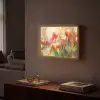 Tulpen - Sprookjesachtig - Kleurrijk Light Box met batterij (Wandlamp) middel -sfeer1