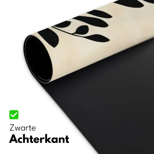 Minimalistisch - Tak - Bladeren - Zwart Muismat XXL klein -sfeer2