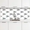 Kreeften - Zwart - Patroon keuken achterwand 2 middel -3d