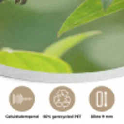 Kolibrie - Bloem - Natuur - Groen Akoestische PET Vilt - Rond klein -closeup_NL