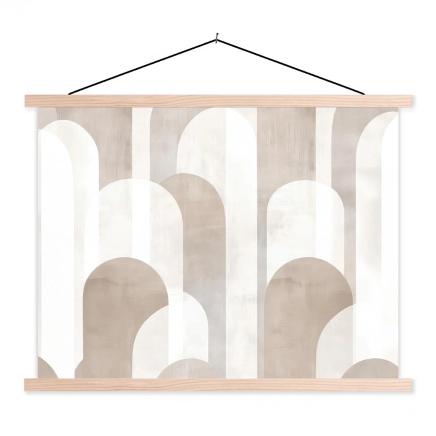 Abstracte bogen - Modern - Beige textielposter latten blank klein -3d