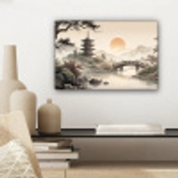 Azië - Landschap - Kleurrijk canvas 2cm klein -sfeer6