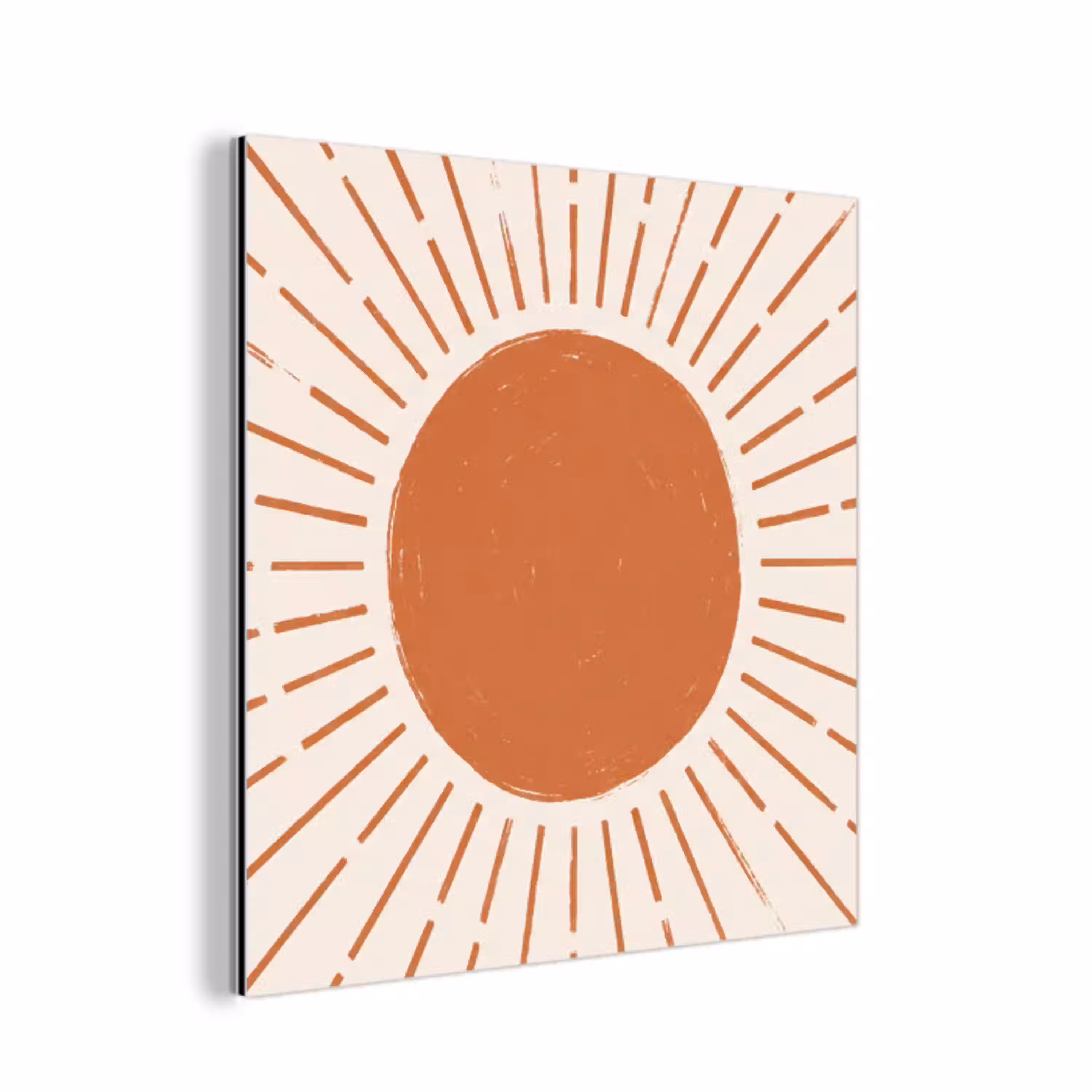 Zon - Stralen - Abstract - Terracotta - Modern aluminium wit klein -3d