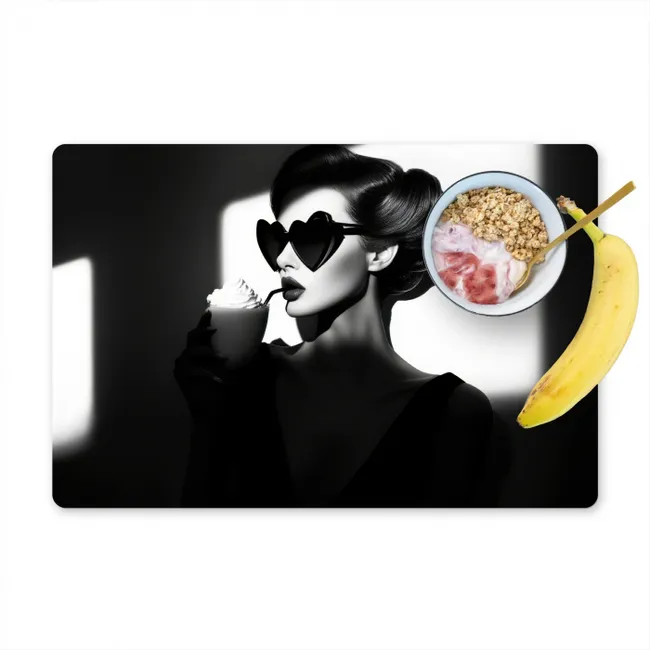 Vrouw - Zwart - Hart Placemat vinyl groot -zzzproduct_Kitchenyeah-website