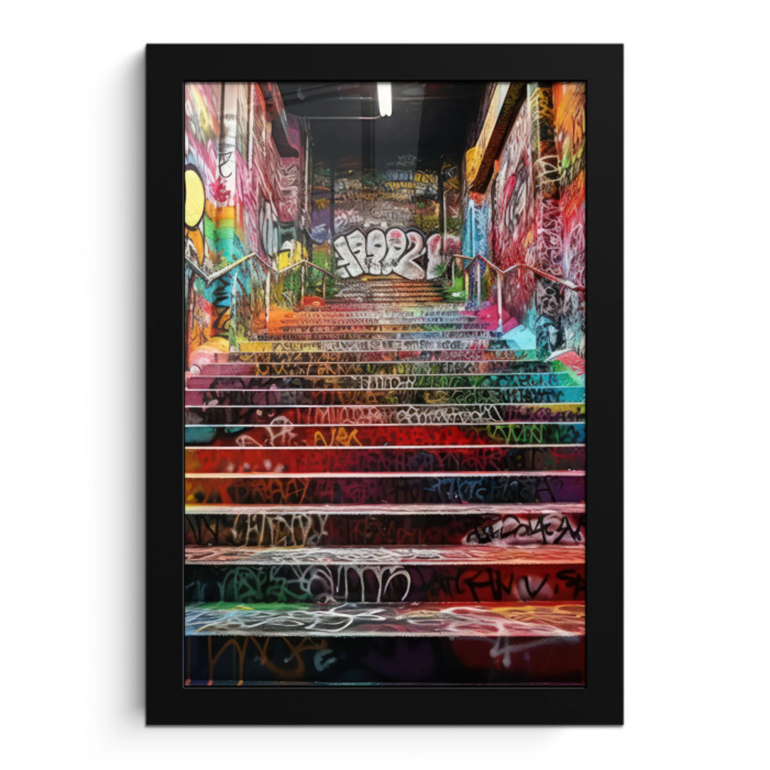 Trap - Graffiti - Kleuren - Kunst fotolijst zwart zonder passe partout klein -3d
