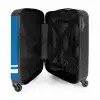 Helderblauwe achtergrond met wit hoekpatroon linksonder NBS - Handbagage koffer - Kinderen Unisex middel -binnenkant