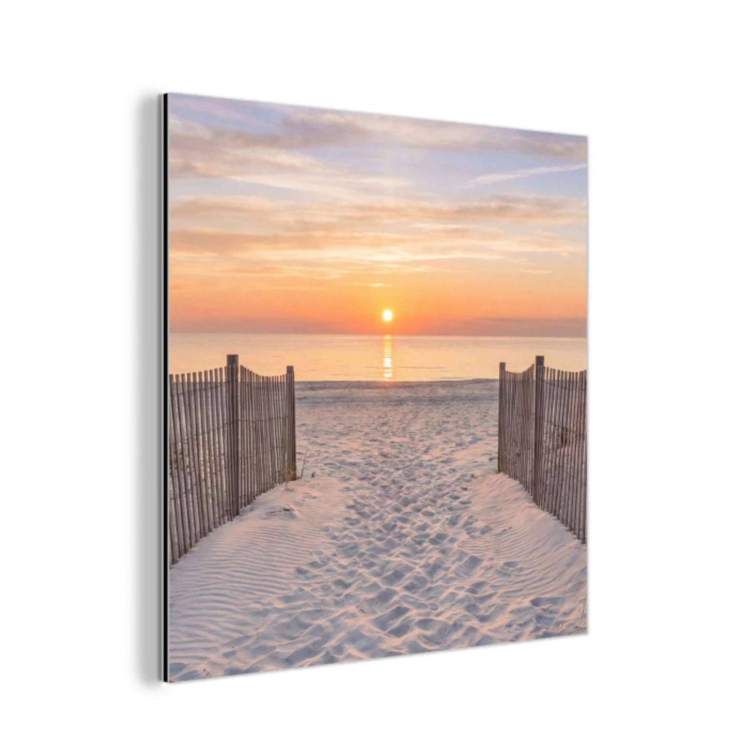 Zonsondergang - Strand - Zand aluminium wit klein -3d