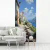 Trap - Huizen - Berglandschap - Zee fotobehang vinyl groot -woonkamer