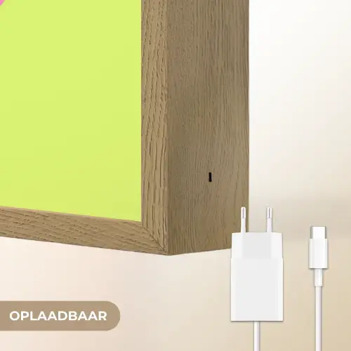 Groen - Roze bonjour - Retro Light Box met batterij (Wandlamp) middel -USP_websiteoplaadbaarNL