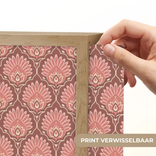 Waaiermotief - Patroon - Roze Light Box met kabel (Wandlamp) klein -USP_websiteprintNL