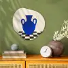 Vaas - Blauw - Geblokt - Modern Wandcirkel Organisch Forex 3mm klein -sfeer2