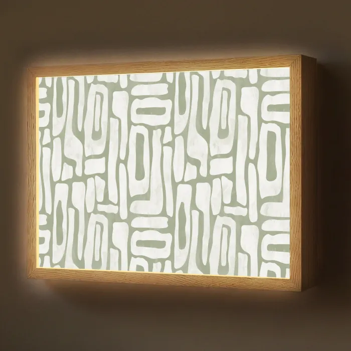 Groen - Wit - Kronkelen Light Box met batterij (Wandlamp) middel 907 -z3d_website