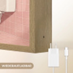 Roze - Retro - Vrouw Light Box met batterij (Wandlamp) middel -USP_websiteoplaadbaarDE