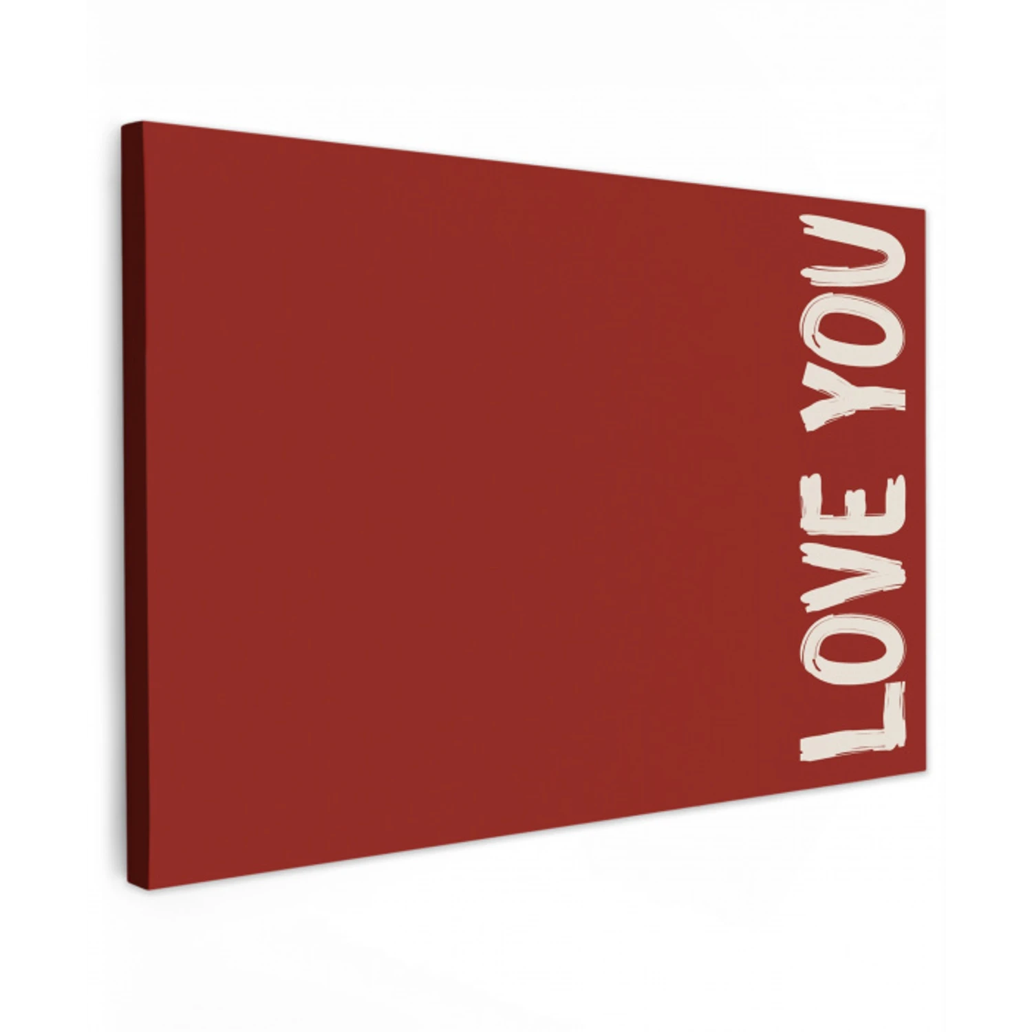 Schuin - Loveyou - Rood Tuinposter op houten frame 2 cm dik klein -3d