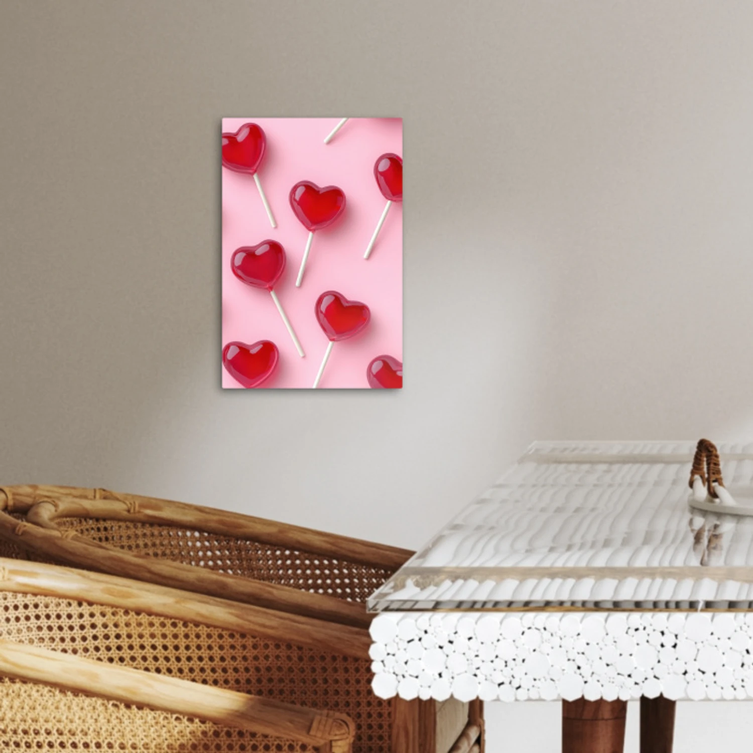 Lollies - Hartjes - Roze KitchenYeah - Keuken - Canvas klein -sfeer3