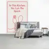 Minimalistisch - Vork - Lepel - Lijntekening fotobehang vinyl groot -slaapkamer