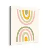 Regenboog - Pastel - Groen - Roze - Modern aluminium wit klein -3d