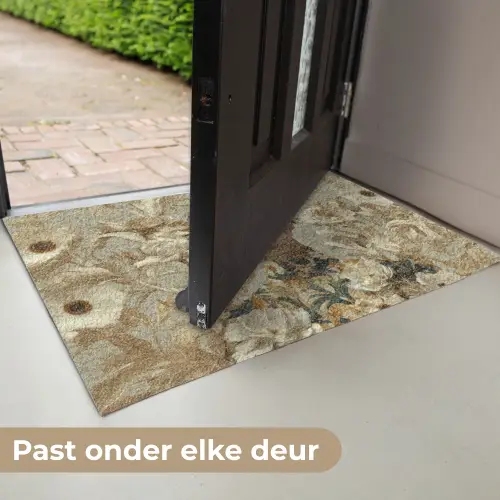 Vrouw - Bloemen - Zonnebril - Wit Deurmat klein -USP_NL