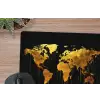Wereldkaart - Goud - Druipen - Zwart muismat rubber klein -closeup