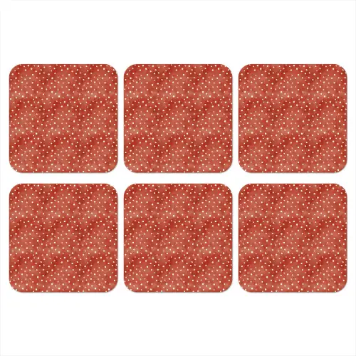 Patroon - Stippen - Rood - Wit onderzetter kurk middel 366 -3d