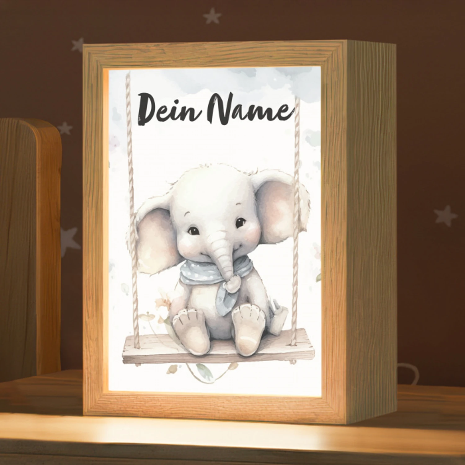 Olifant - Dier - Kinderen Light Box met kabel (Kinderlampje) klein -zzz_3d_website