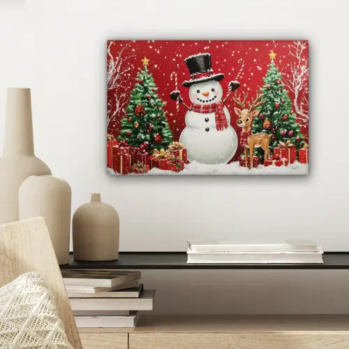 Feestvreugde - Winterbos - Kleurrijk canvas 2cm klein -sfeer6