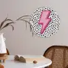 Bliksem - Roze - Stippen Akoestische PET Vilt - Rond klein -sfeer3